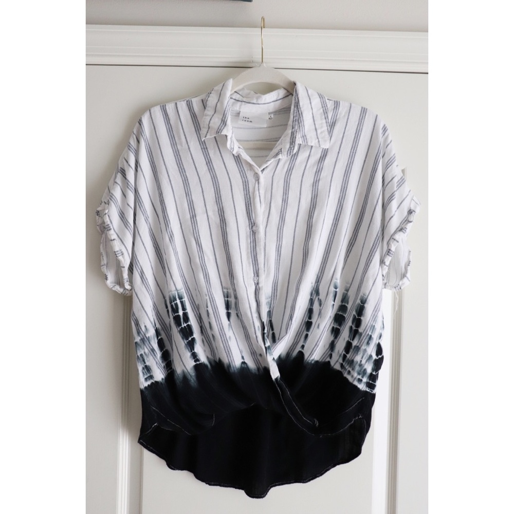 Black and White Tye-dye Blouse